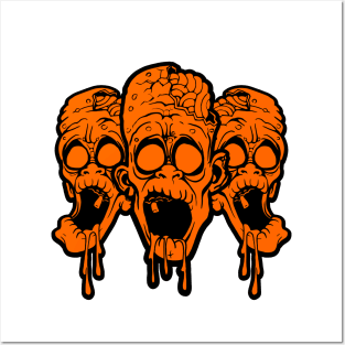 Derpy Zombie Heads Posters and Art
